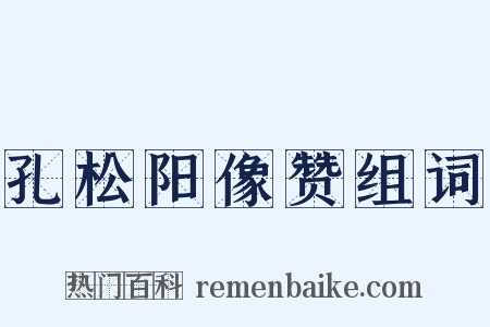 孔松阳像赞组词是什么意思的图片